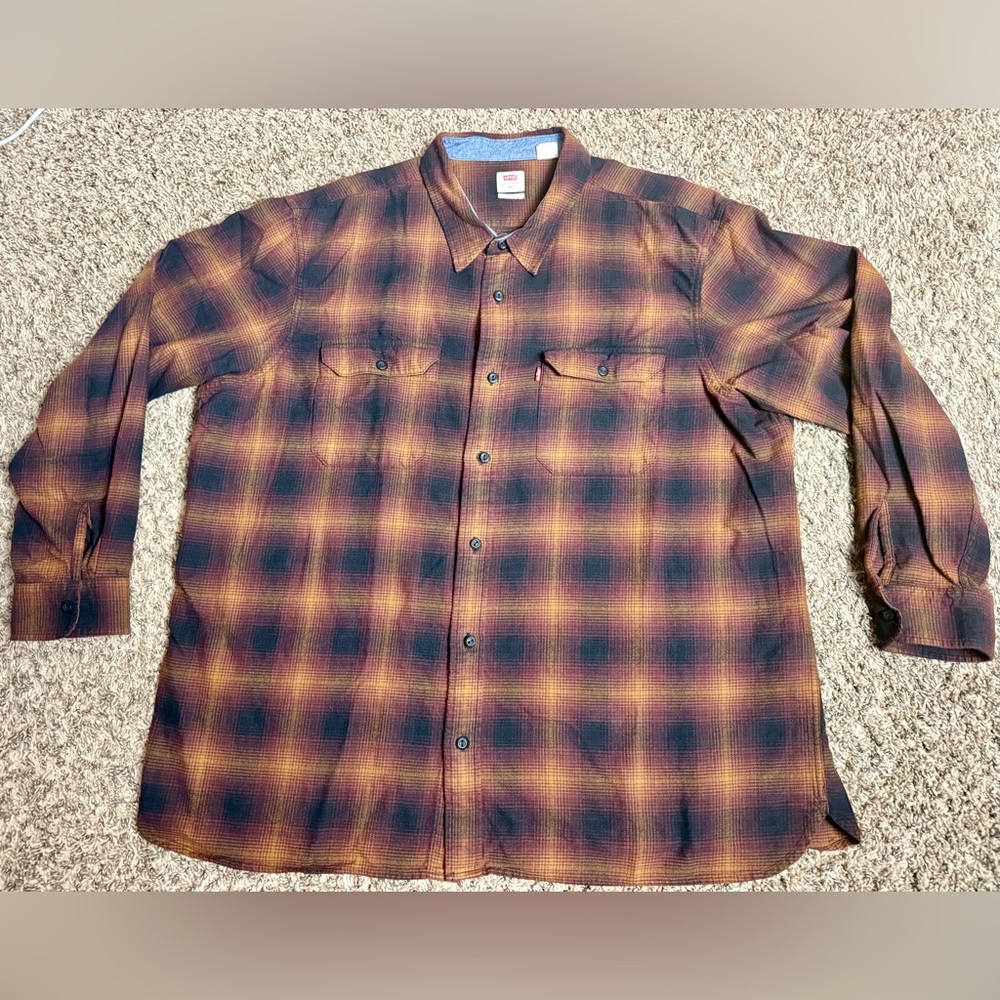 Levi's Men's Plaid Shirt - Brown and Black